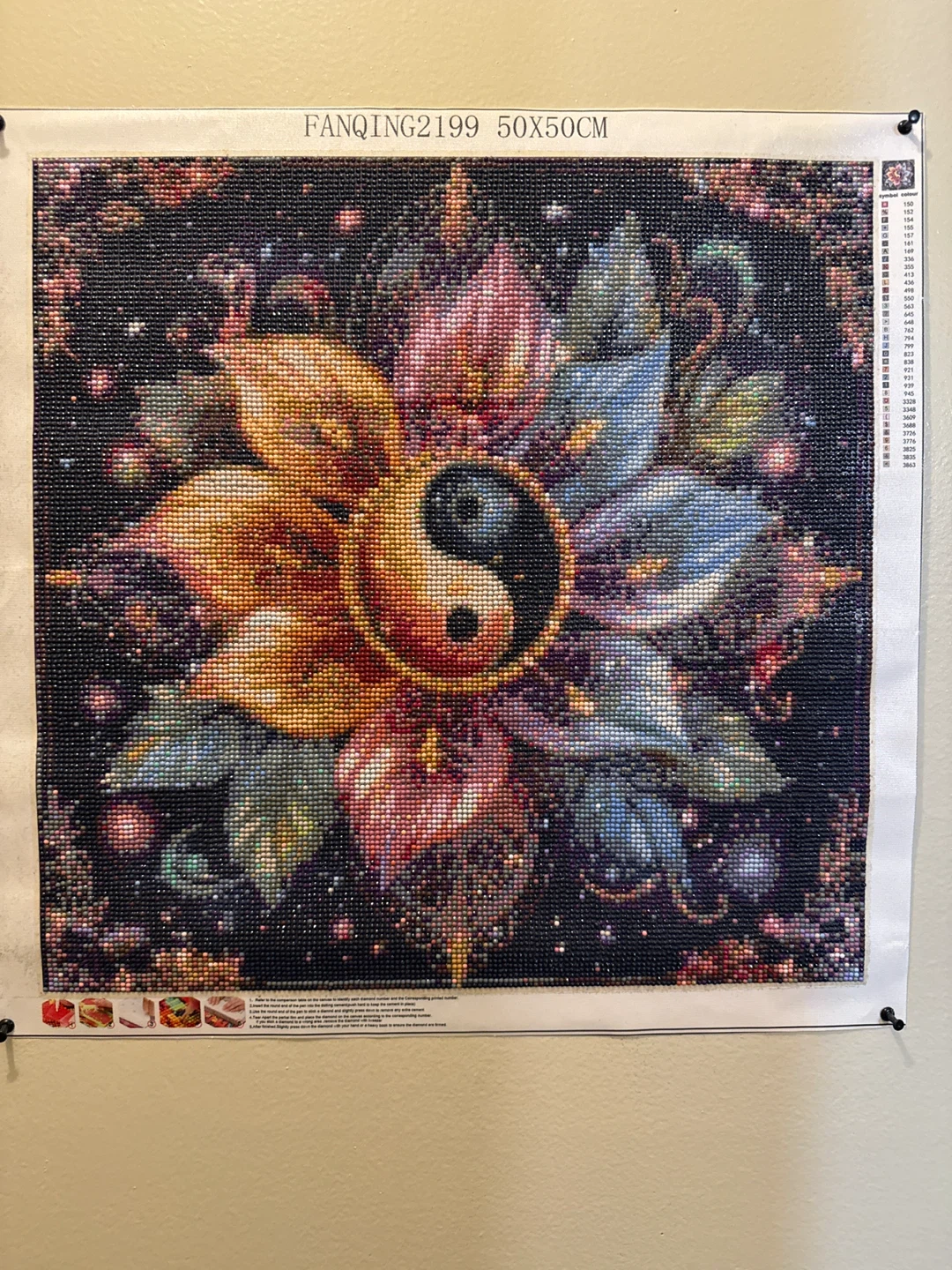 FANQING2199 Yin Yang Flower Diamond Painting Kit 50x50cm