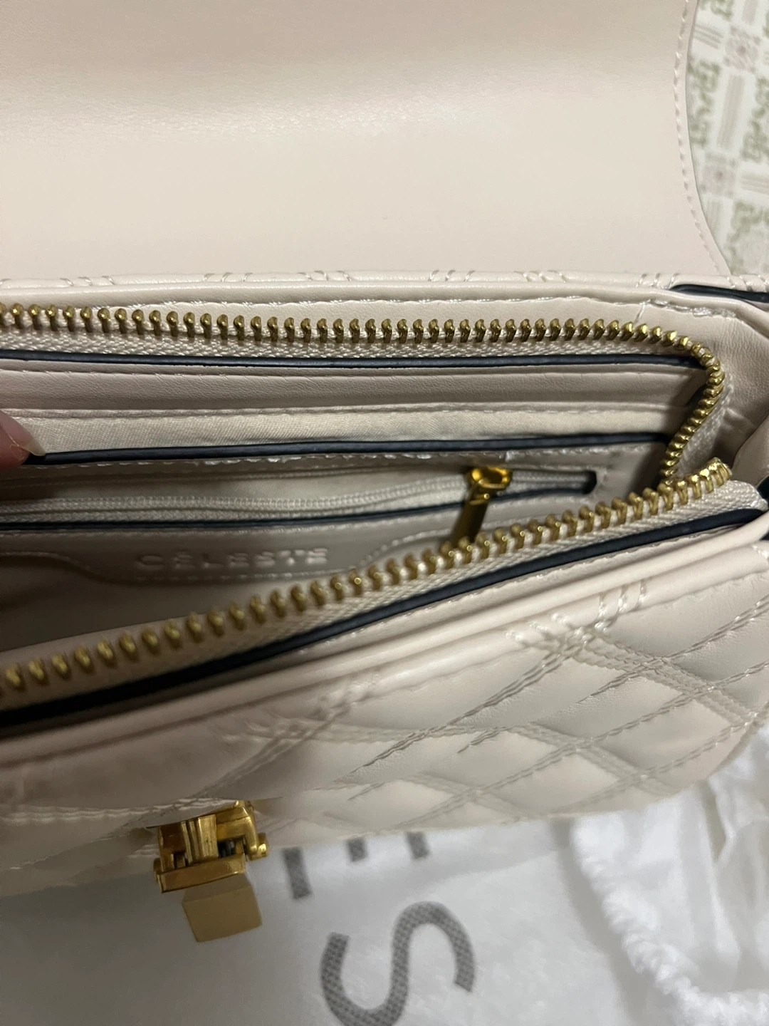 Celeste Quilted Handbag with Gold Chain Strap - photo 3