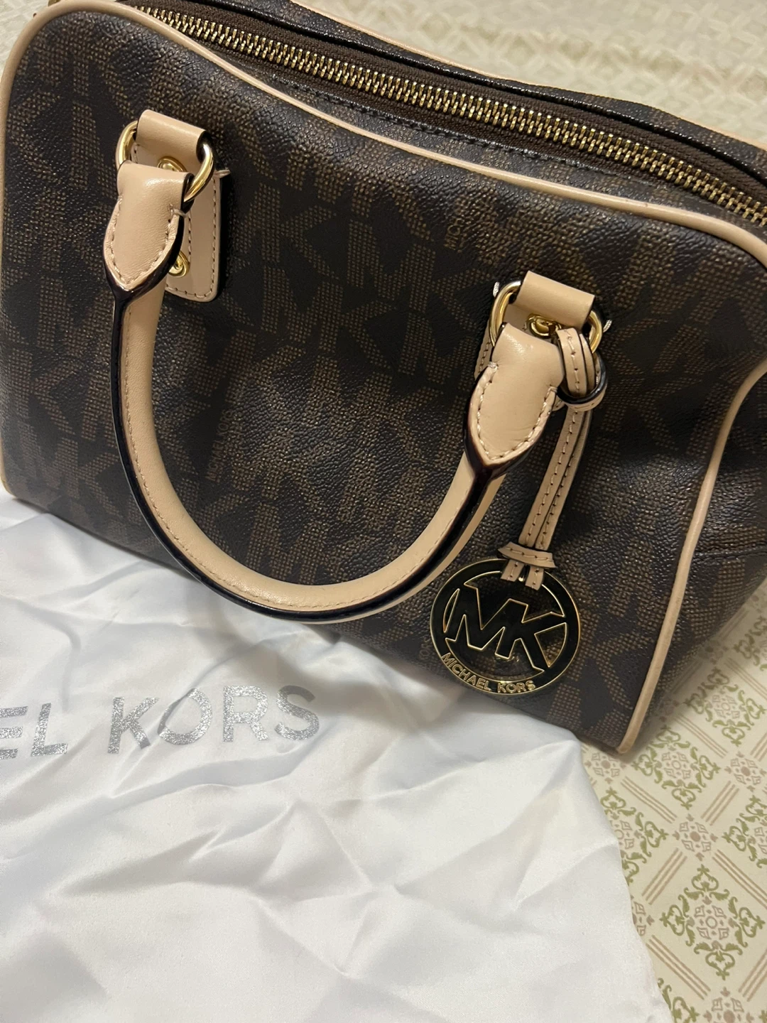 Michael Kors Brown Monogram Boston Bag