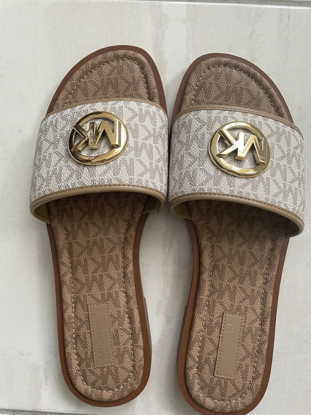 Michael Kors MK Logo Slide Sandals Size 8.5M
