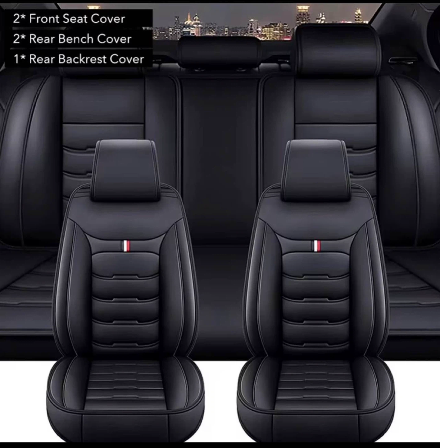 Black Car Seat Covers Set
