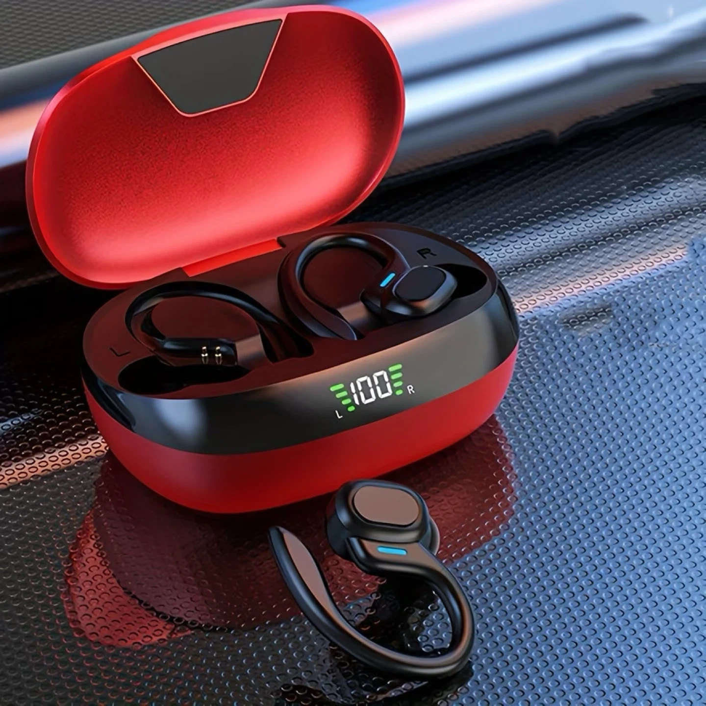 Red Wireless Earbuds with Charging Case - photo 2
