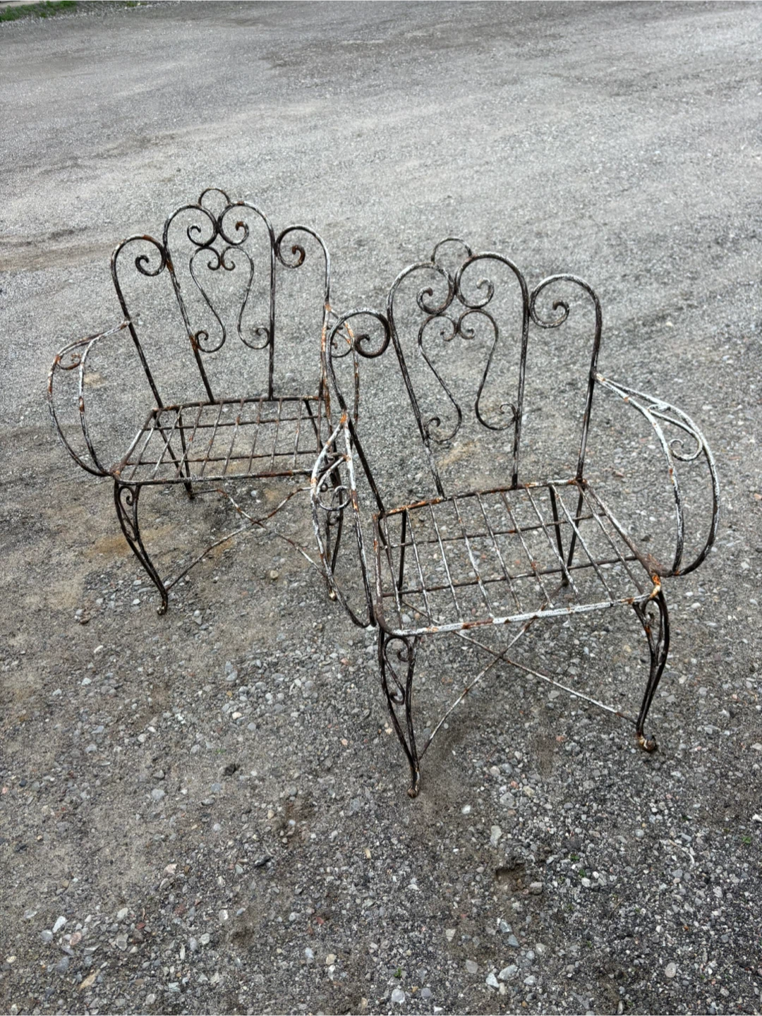 Pair of Vintage Metal Garden Chairs