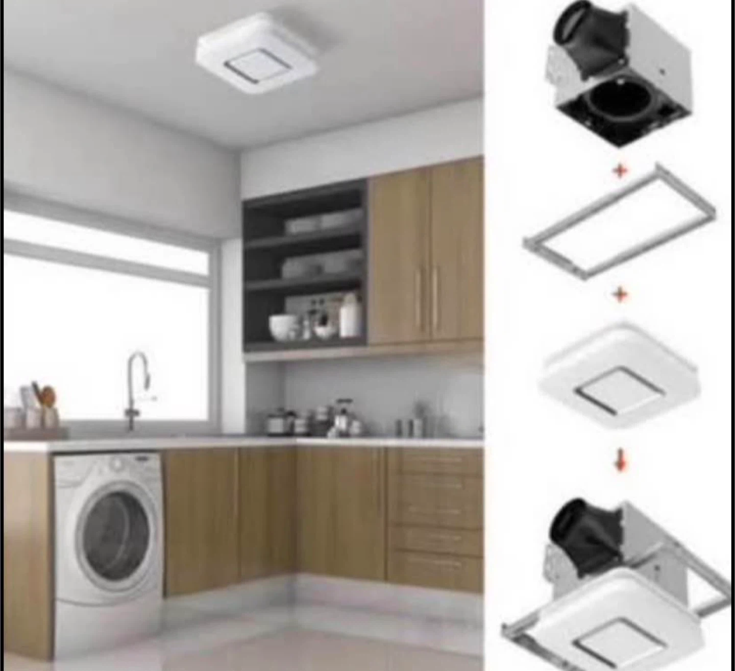 Bathroom Exhaust Fan with LED Light - photo 5