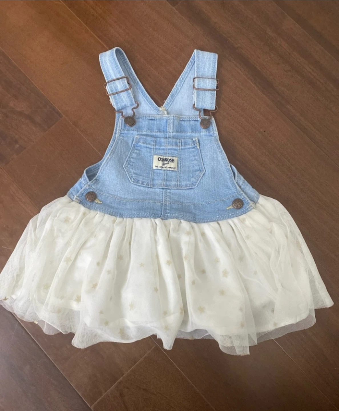 OshKosh B'gosh Denim Pinafore Dress with Tulle Skirt