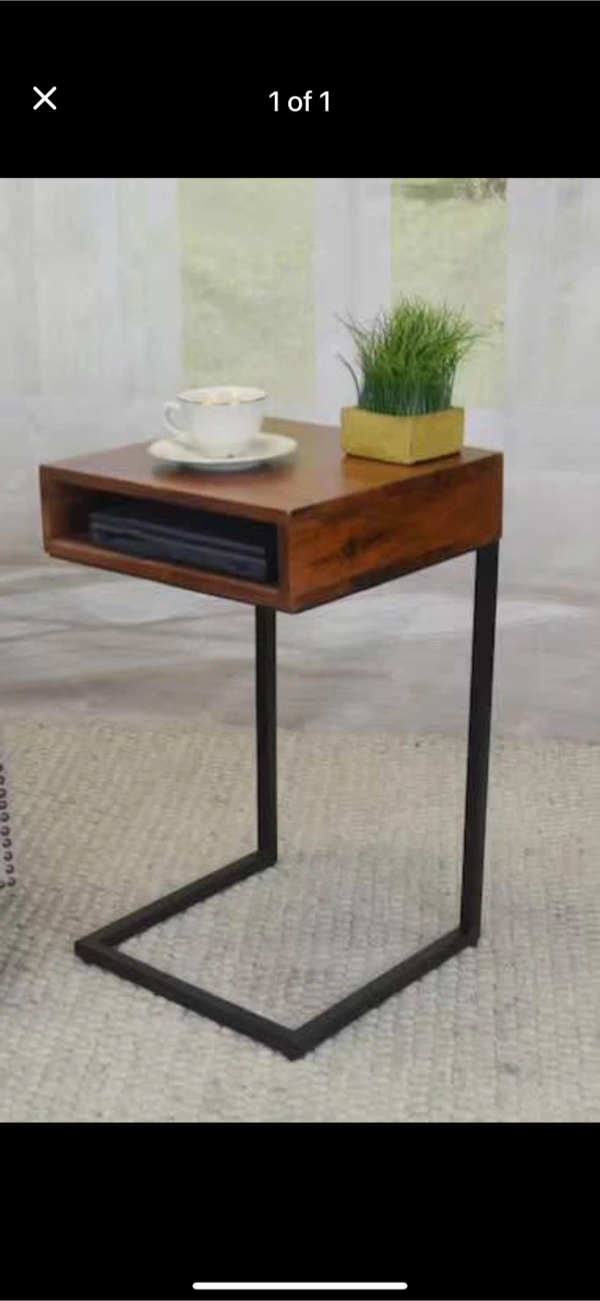 New C-Table Side Table with Storage Shelf