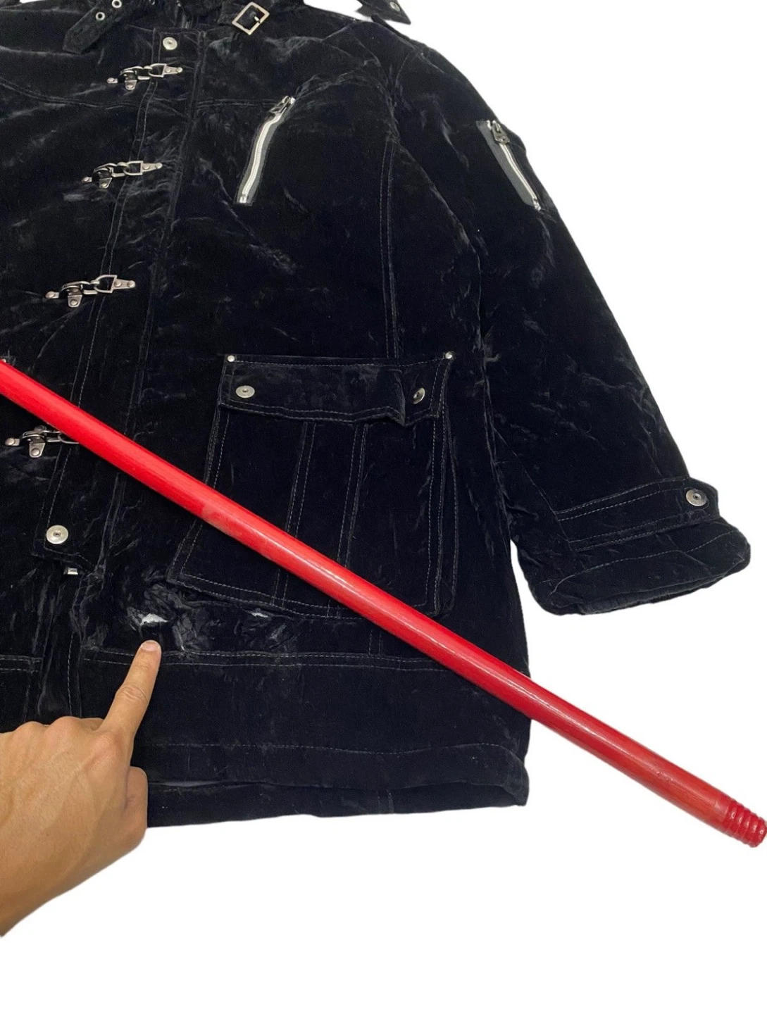 DIAGONAL ARROW MULTI POCKET PARKA VELVET JACKET - photo 5