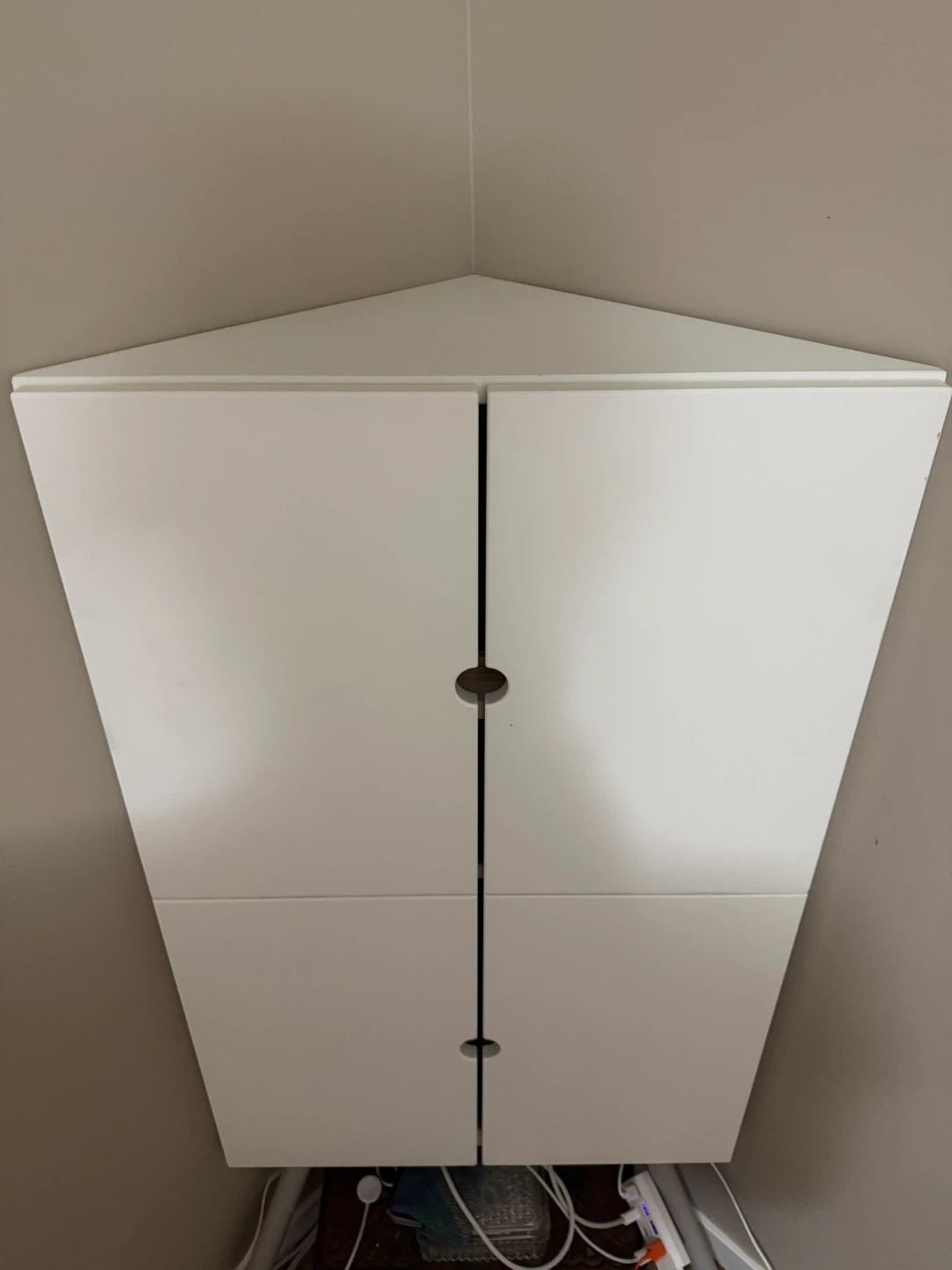 White Corner Cabinet with Doors - photo 4