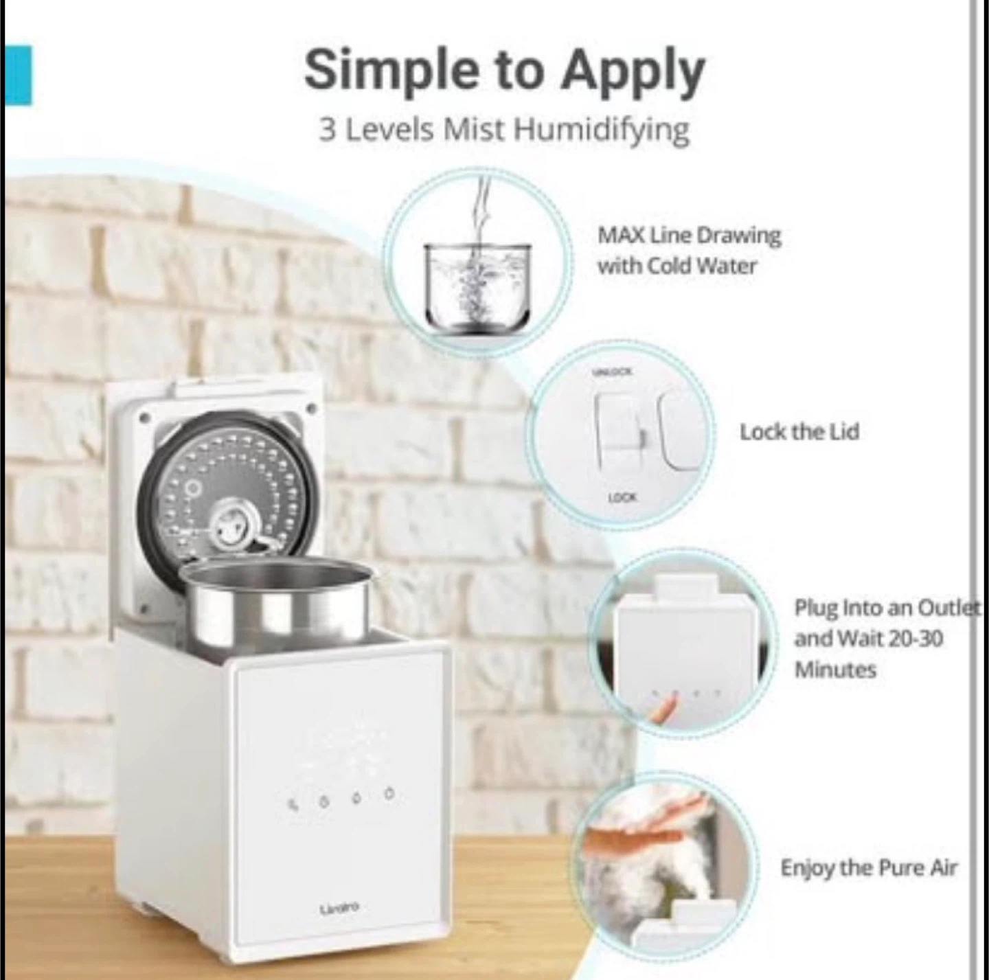 3L Stainless Steel Warm Mist Humidifier Steam - photo 4