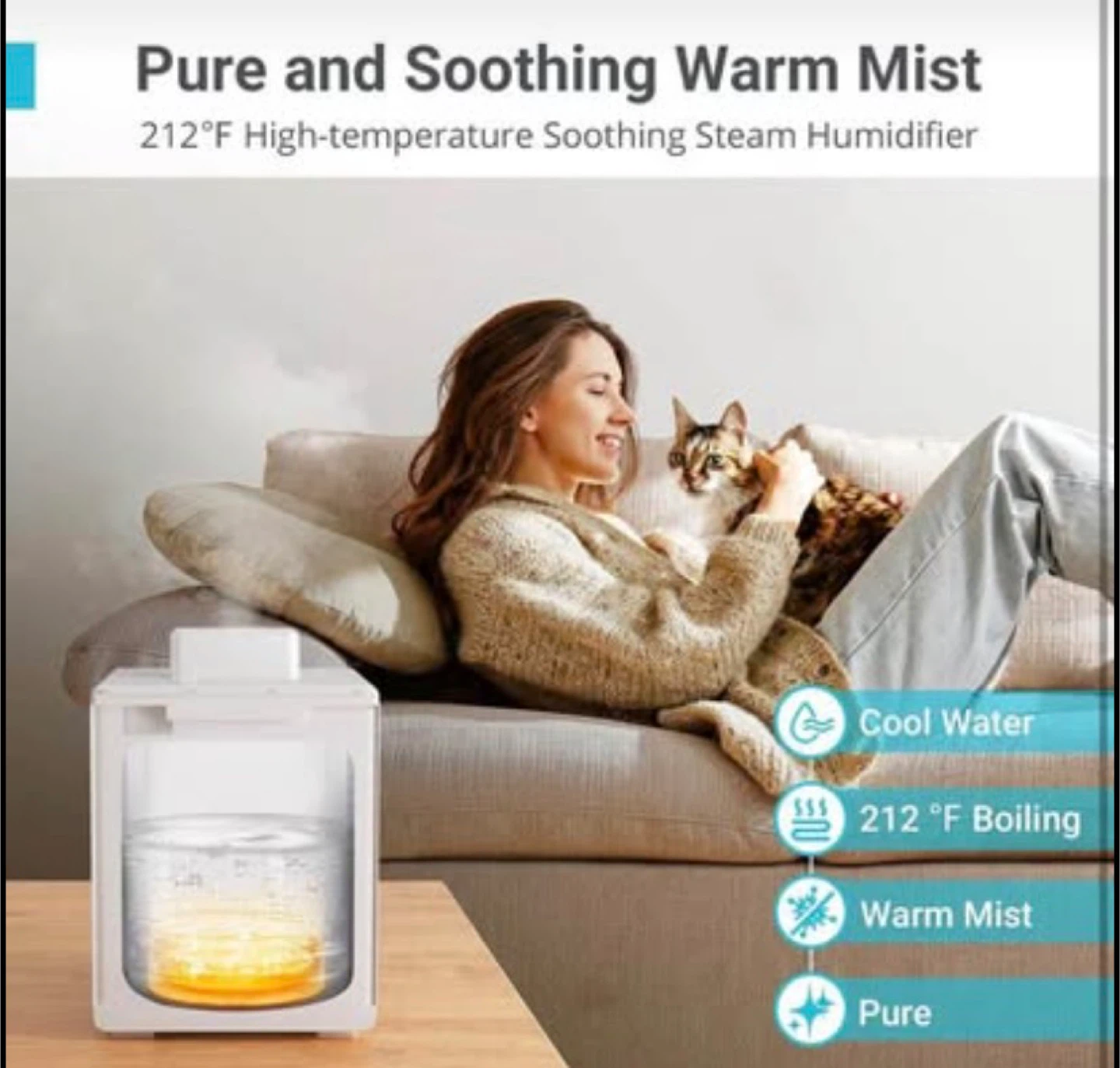 3L Stainless Steel Warm Mist Humidifier Steam