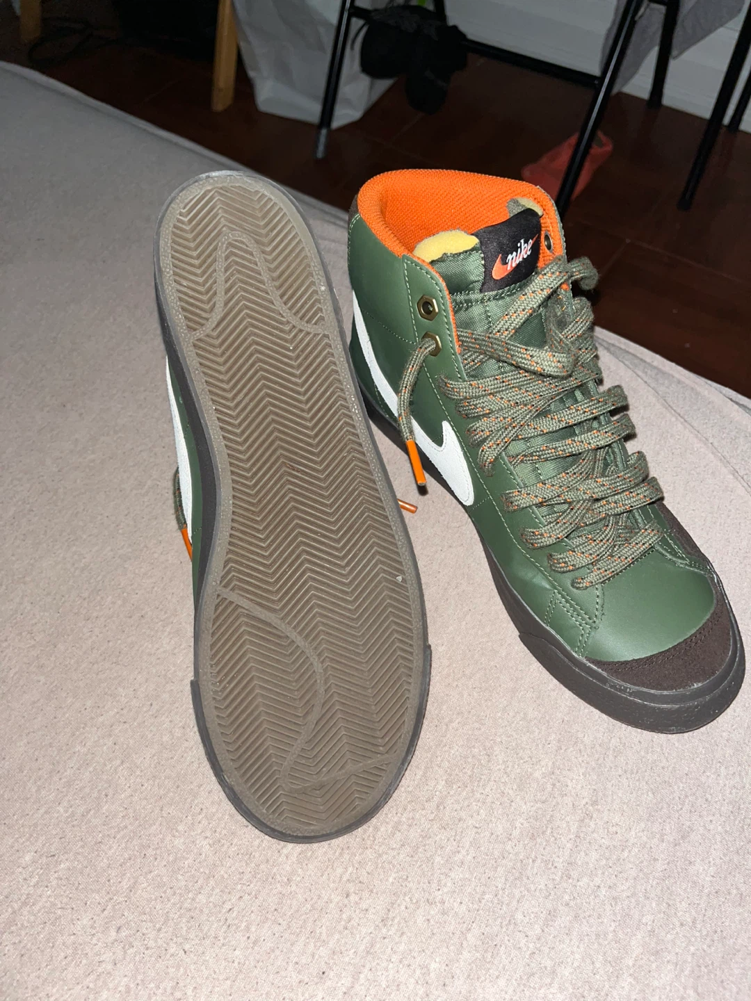 Nike Blazer Mid '77 Vintage Sneakers Green Orange - photo 3