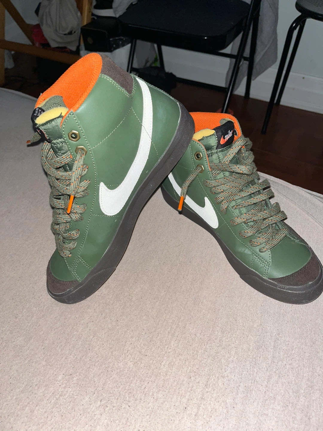 Nike Blazer Mid '77 Vintage Sneakers Green Orange - photo 2