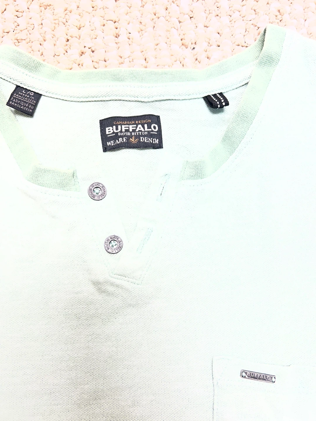 Buffalo David Bitton Men's Sz L Green Henley Shirt - photo 3