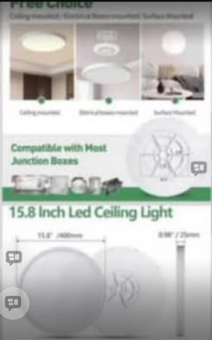 15.8 inch LED ceiling light offers wide - photo 4