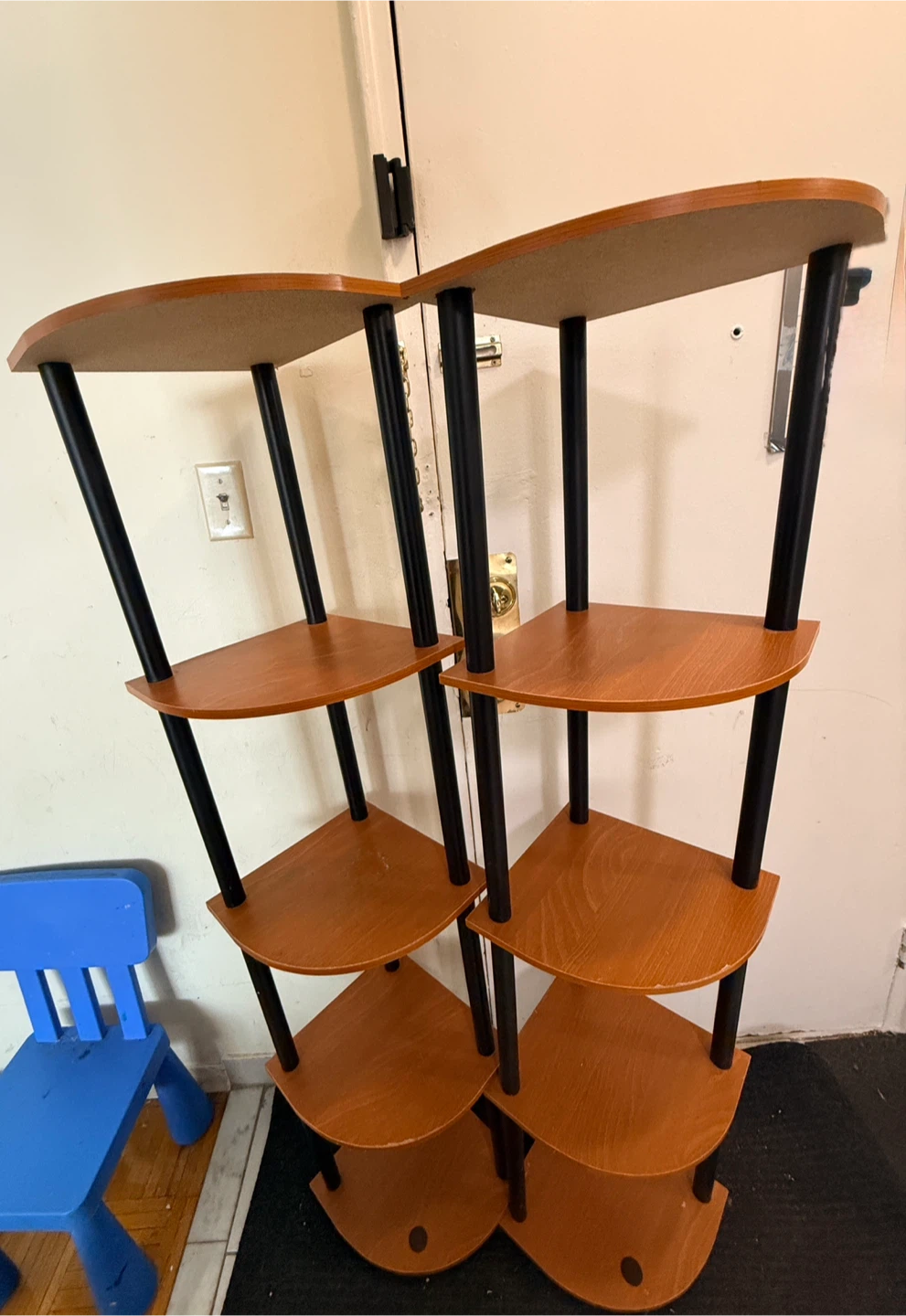 2 Corner Shelf Unit - Wood Finish