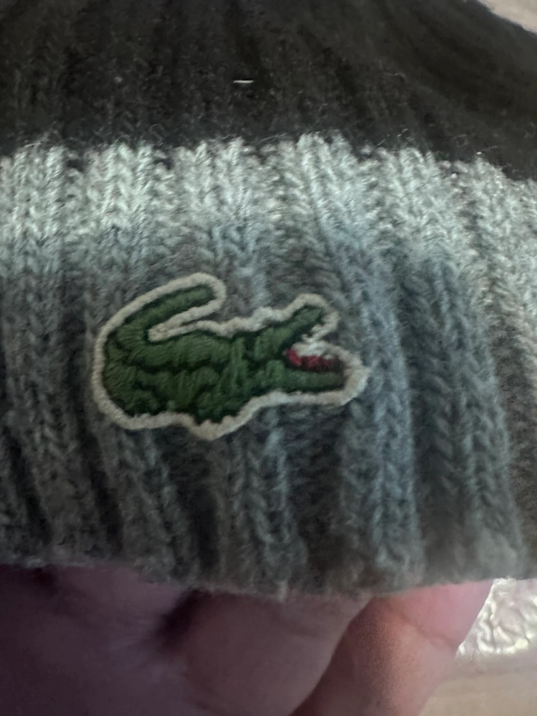 Lacoste Beanie Hat - Black & Grey KIDS AGE 3-6 - photo 3