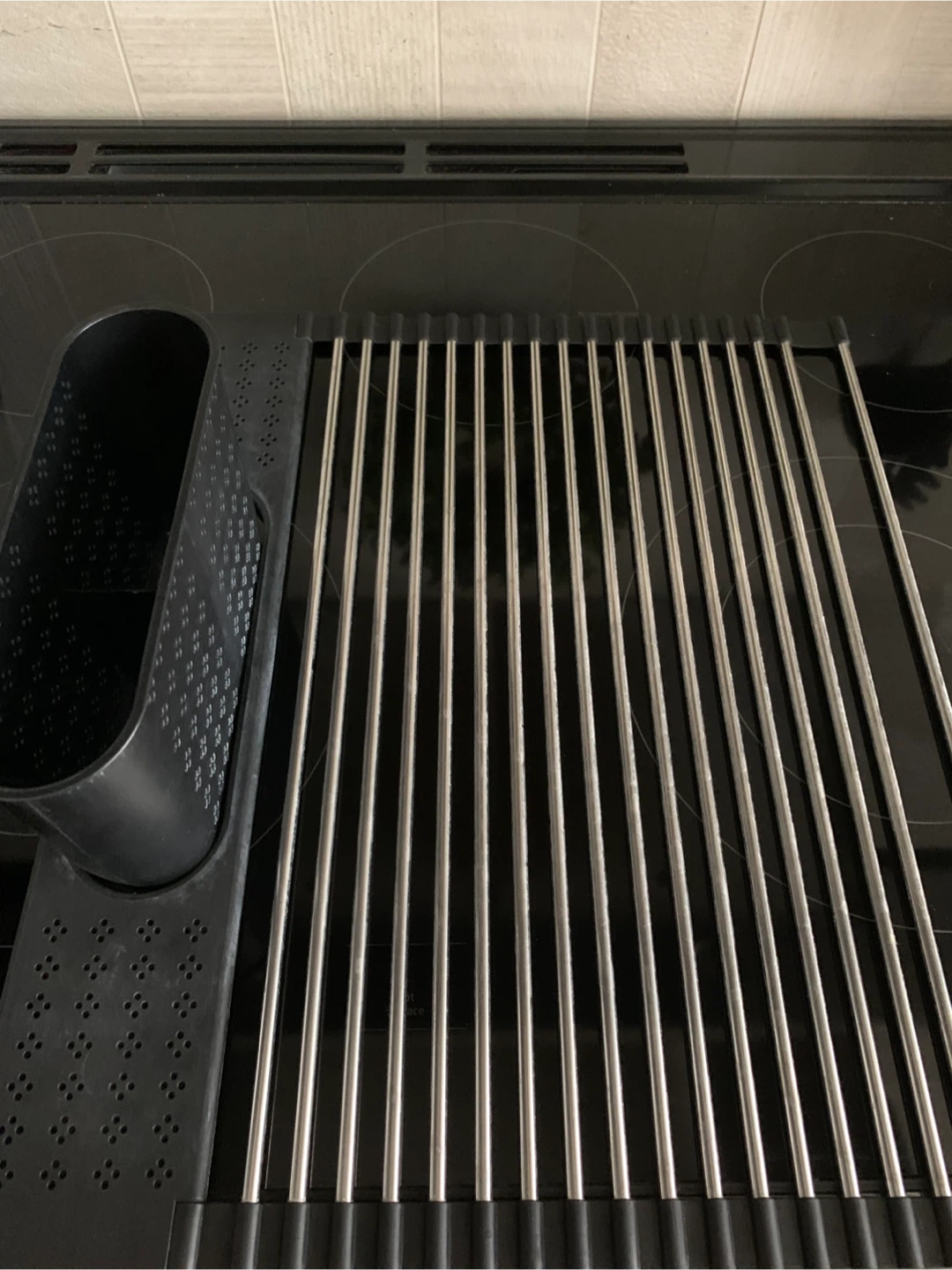 Black Dish Drying Rack with Utensil Holder