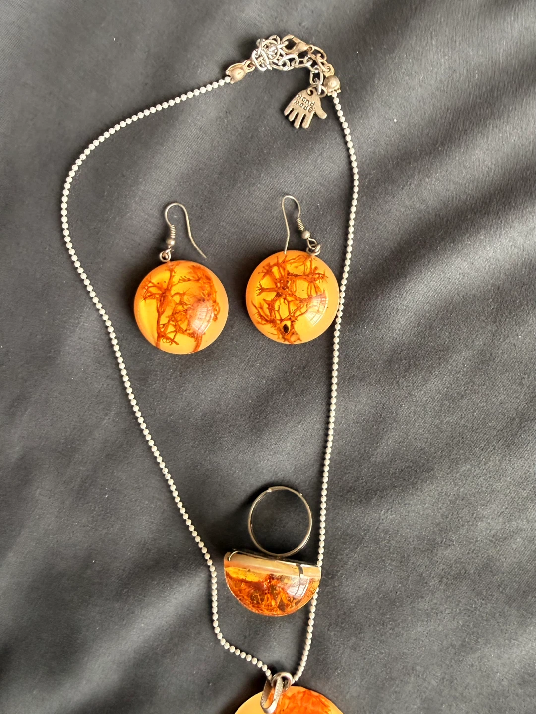Resin Pendant Necklace, Earrings, and Ring Set🏆 - photo 2