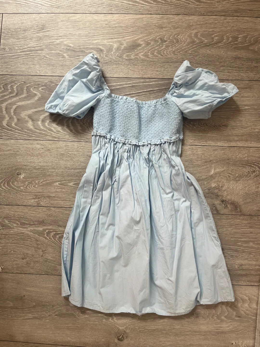 Light Blue Puff Sleeve Dress - photo 2