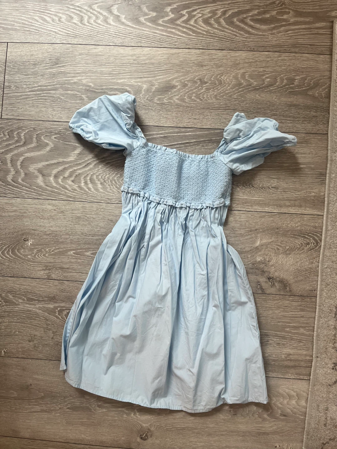 Light Blue Puff Sleeve Dress