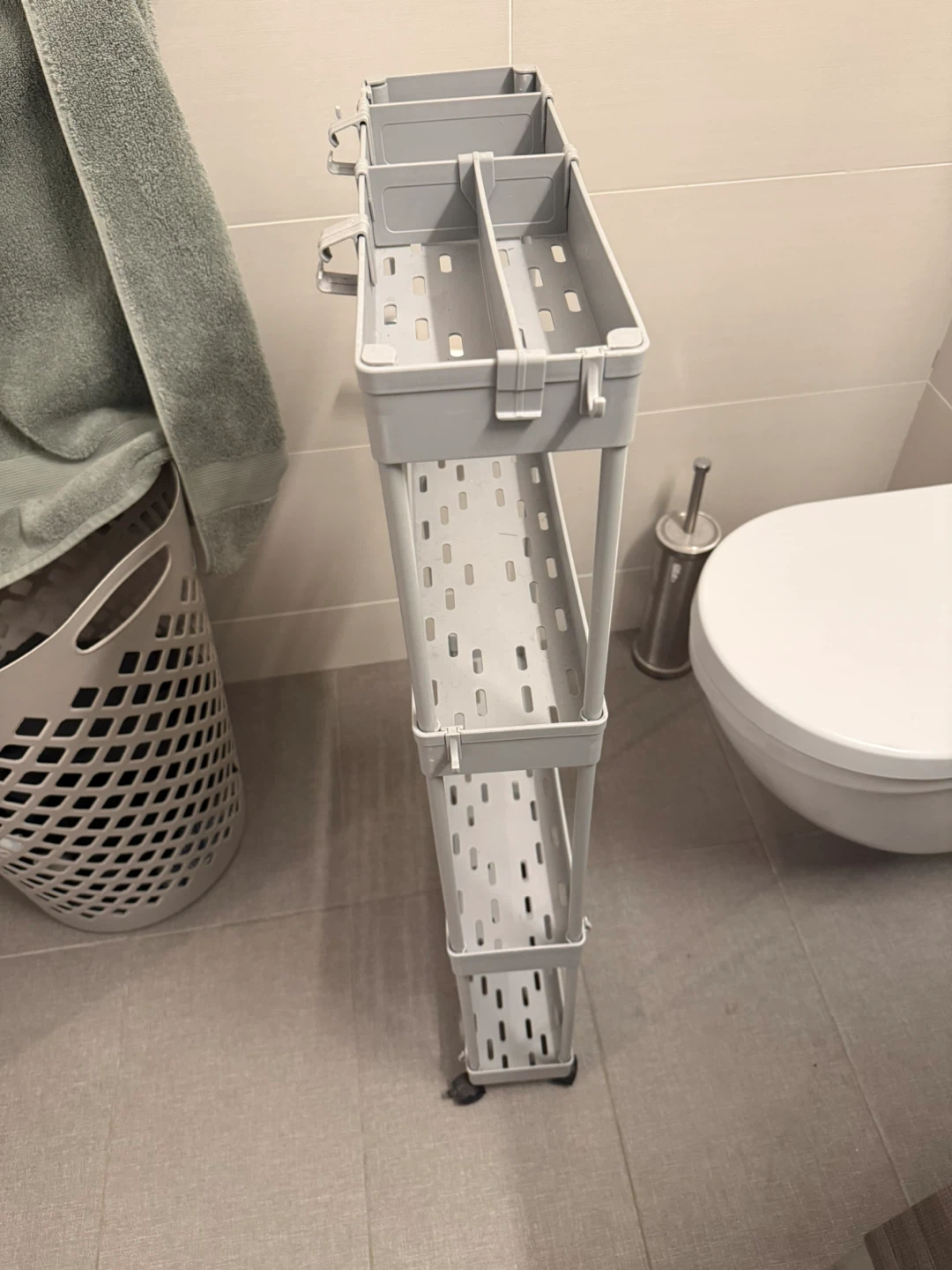 3-Tier Slim Rolling Cart for Bathroom Storage - photo 2
