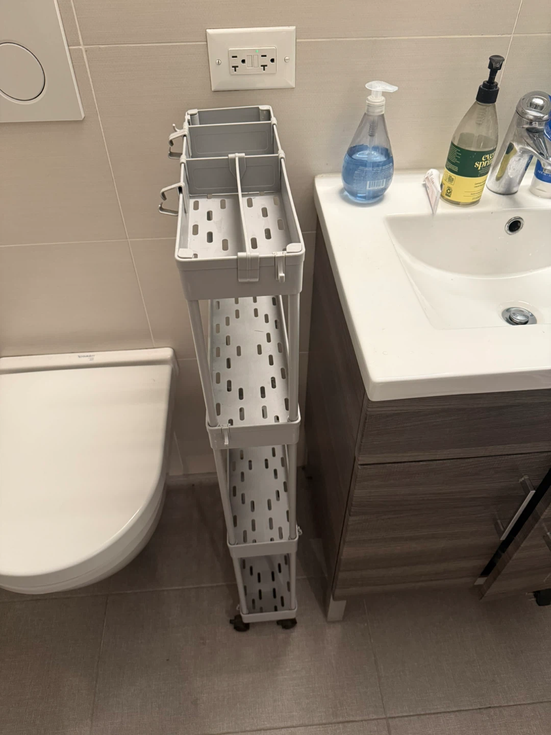 3-Tier Slim Rolling Cart for Bathroom Storage - photo 5
