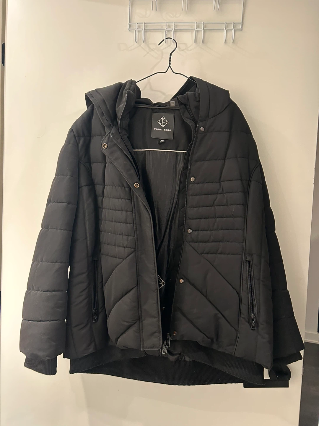 Point Zero Black Puffer Jacket with Hood - photo 2