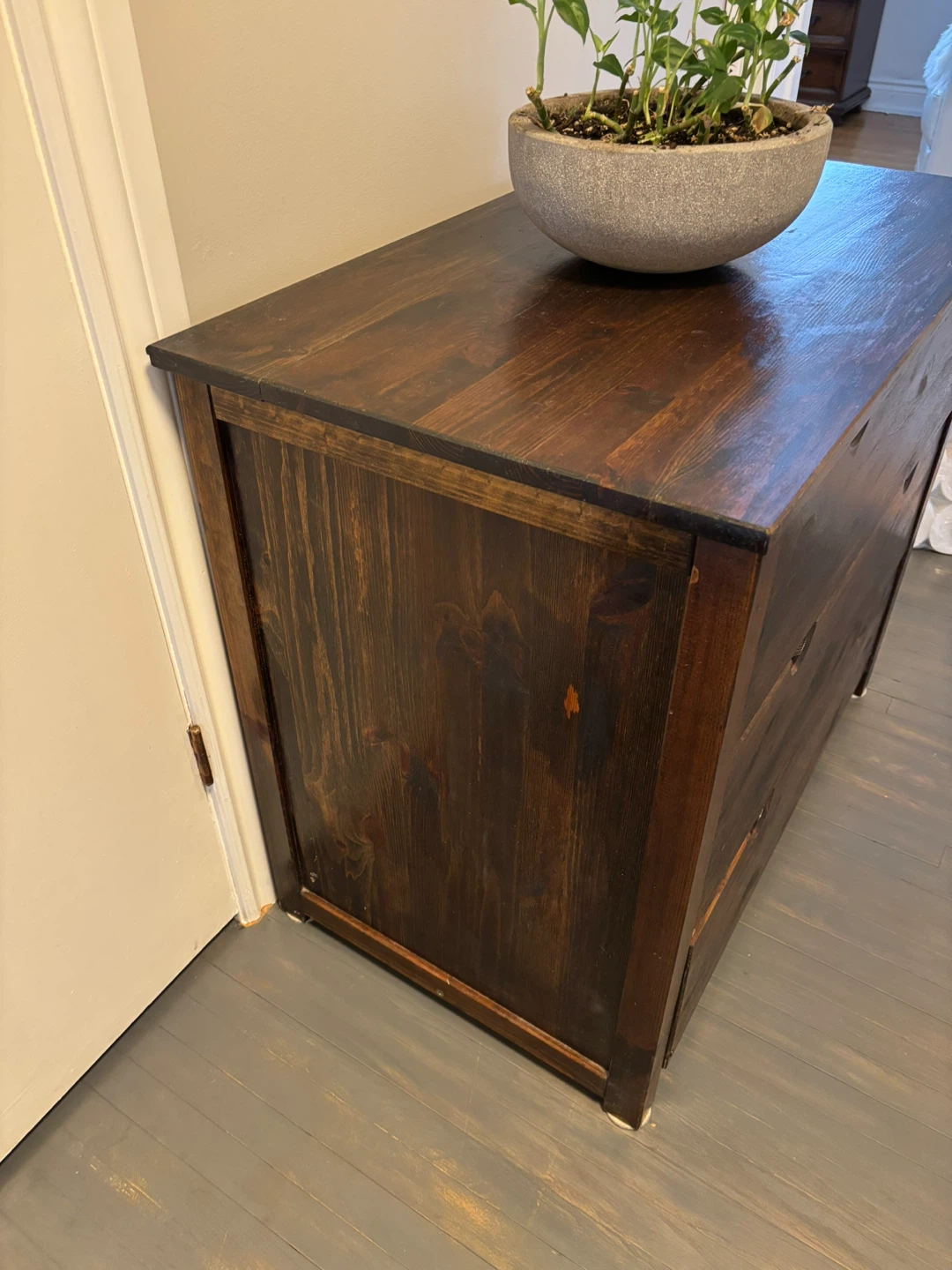 Dark Wood 3-Drawer Dresser - photo 2