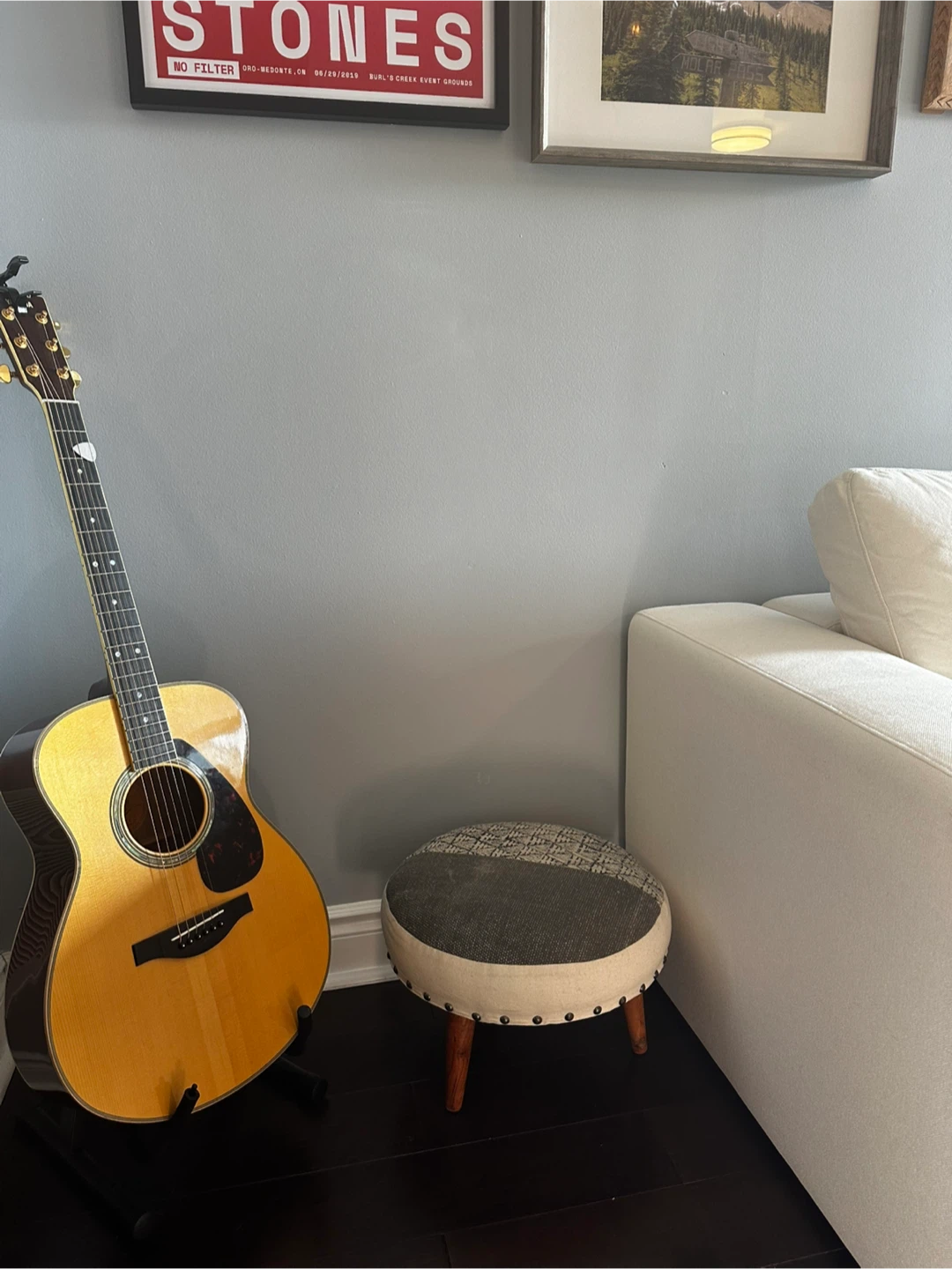 Round Footstool Ottoman - photo 2