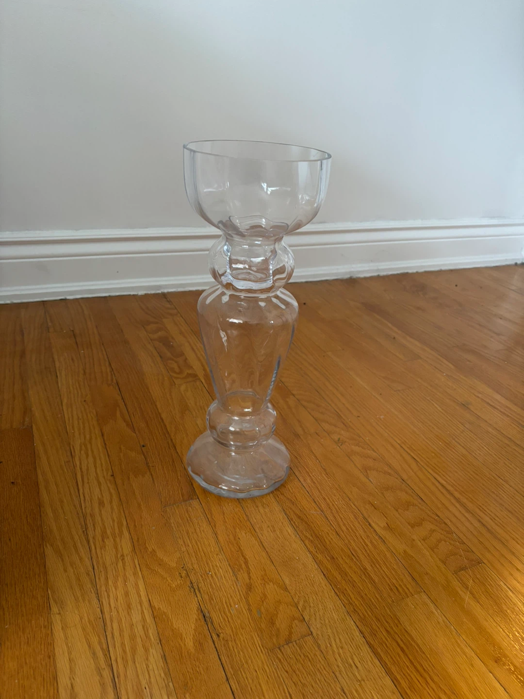 Clear Glass Pedestal Candle Holder
