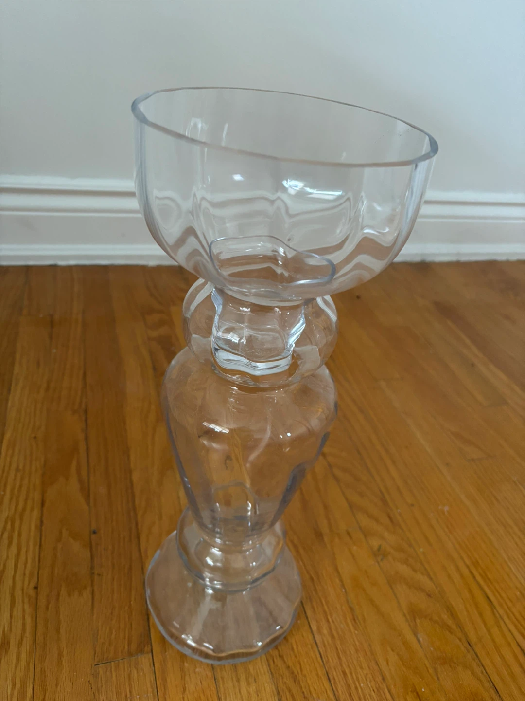 Clear Glass Pedestal Candle Holder - photo 2