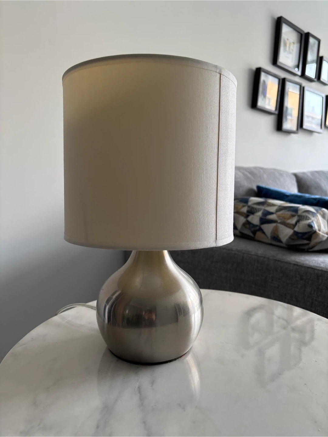 Modern Metal Table Lamp with Fabric Shade