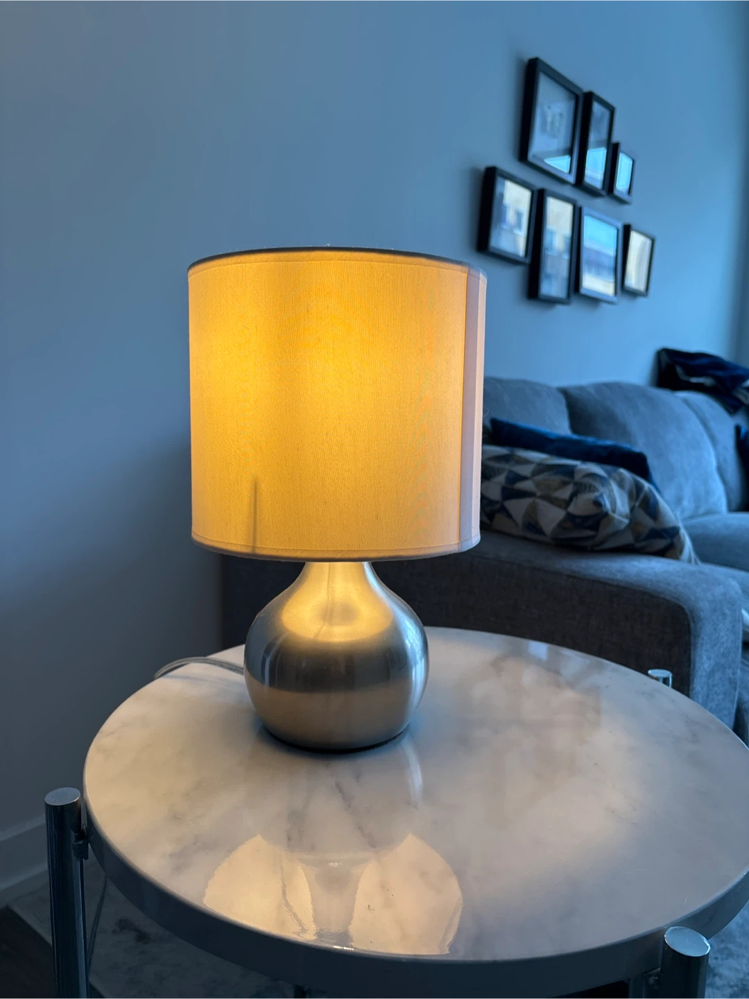 Modern Metal Table Lamp with Fabric Shade - photo 2