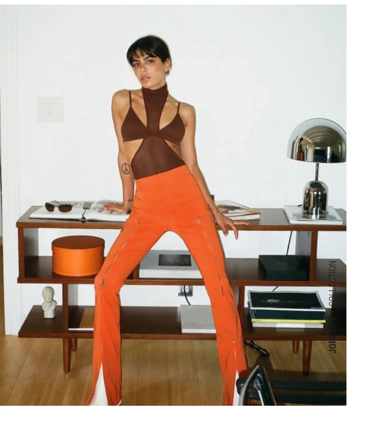 ZARA LIMITED EDITION Orange Flare Pants with Cut-Out Detail - photo 2
