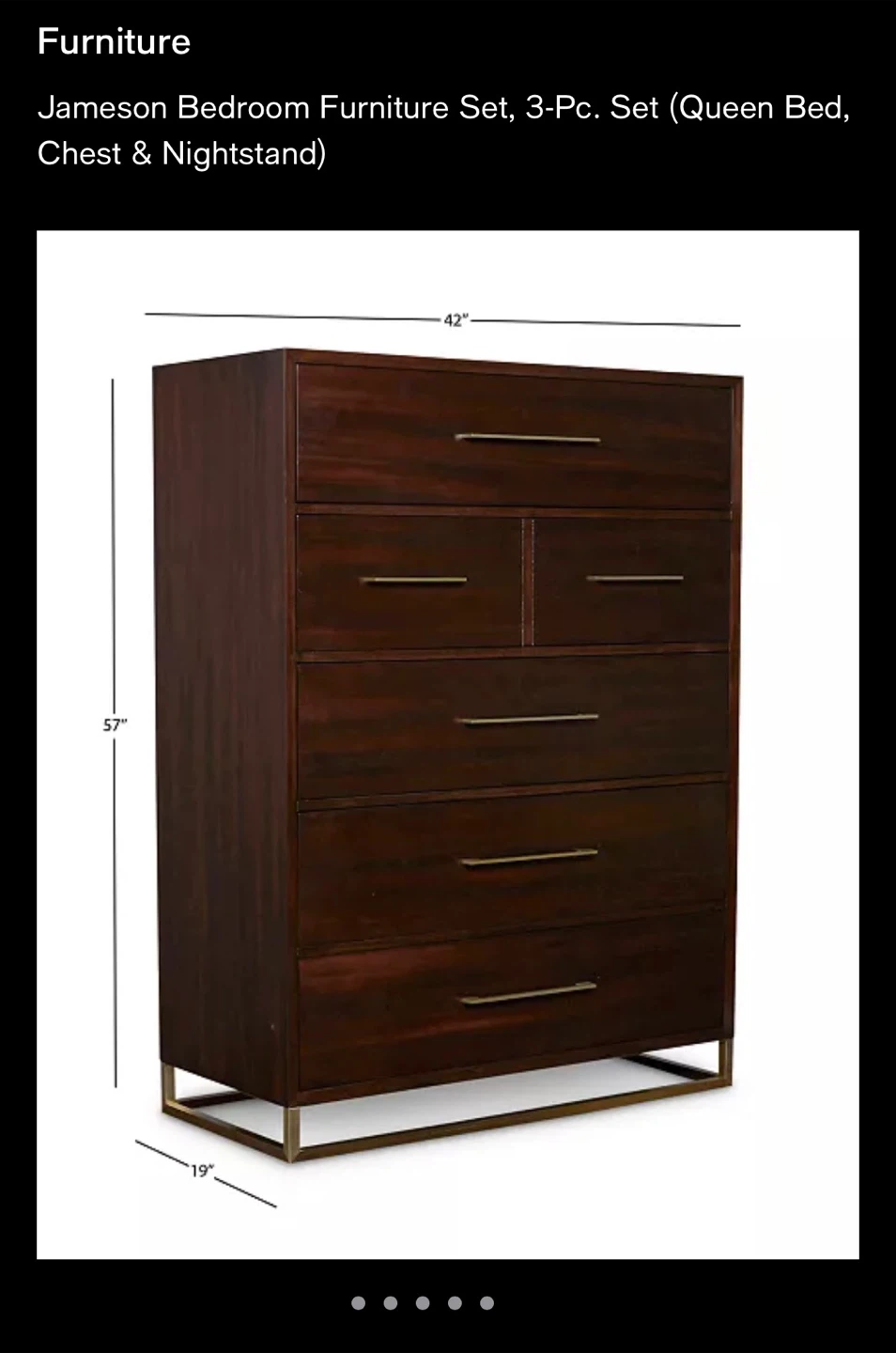 Jameson Bedroom Furniture Set Chest