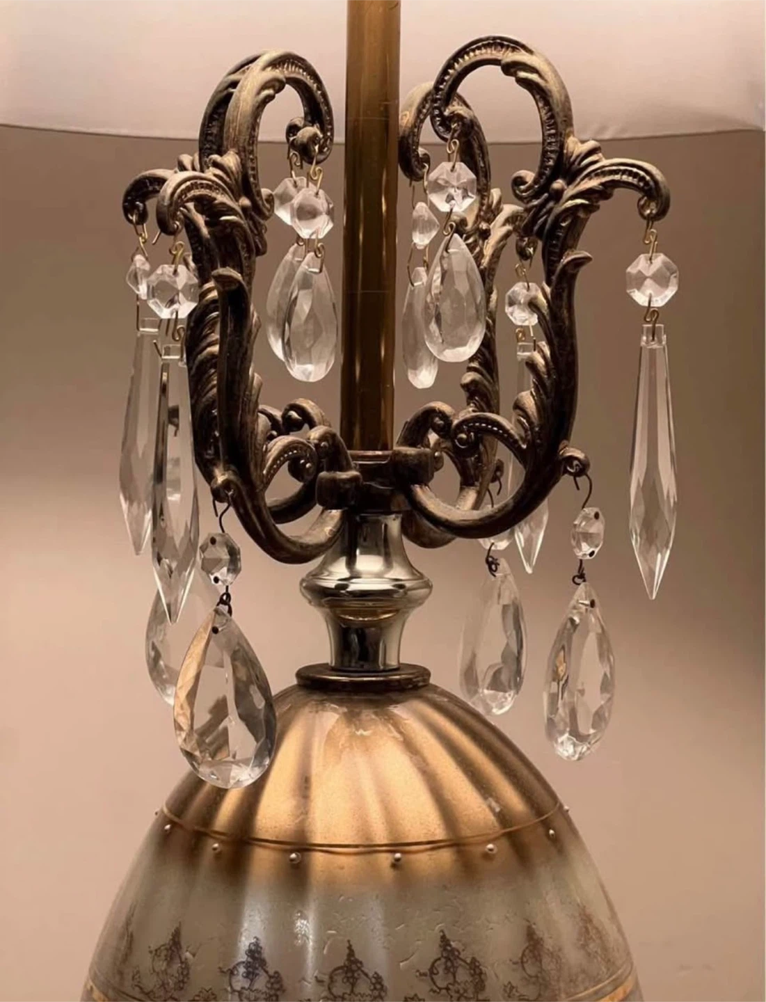 Vintage Crystal Chandelier Table Lamp - photo 2