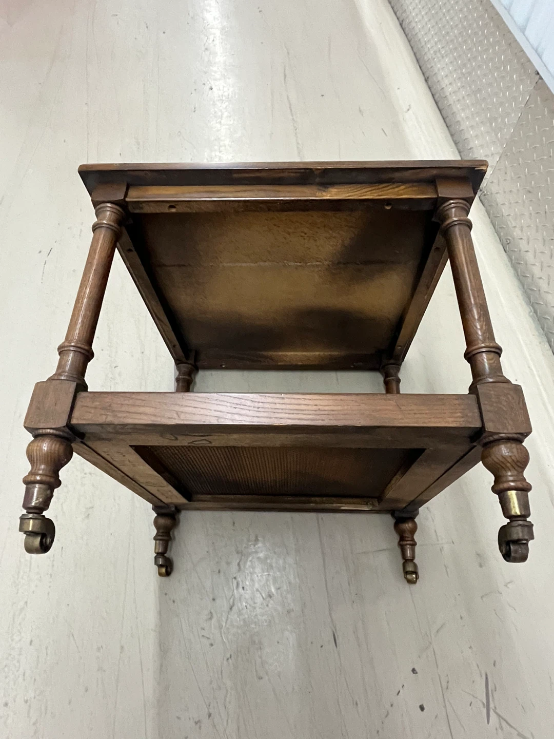 Wooden End Table with Shelf and Casters - photo 5