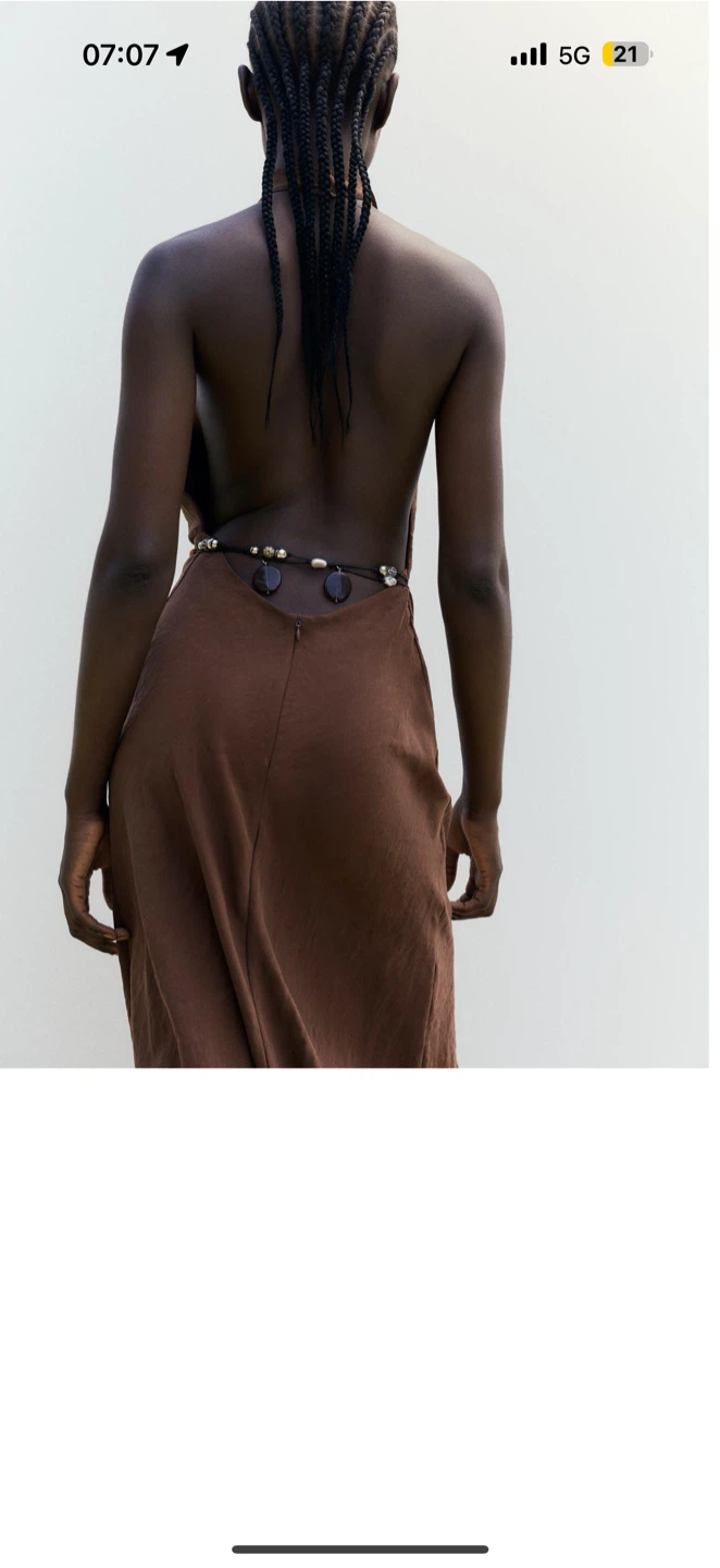 ZARABrown Linen Halter Maxi Dress ORIGINALLY $98 - photo 5