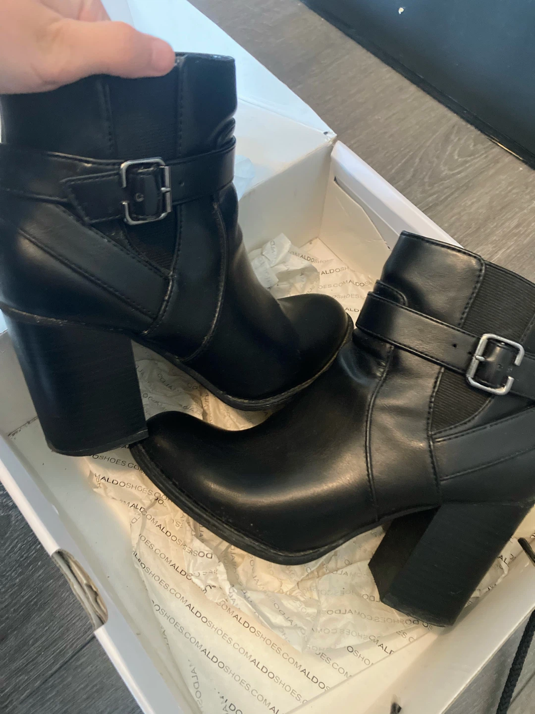 ALDO Nylander-96 Black Ankle Boots - US Size 7