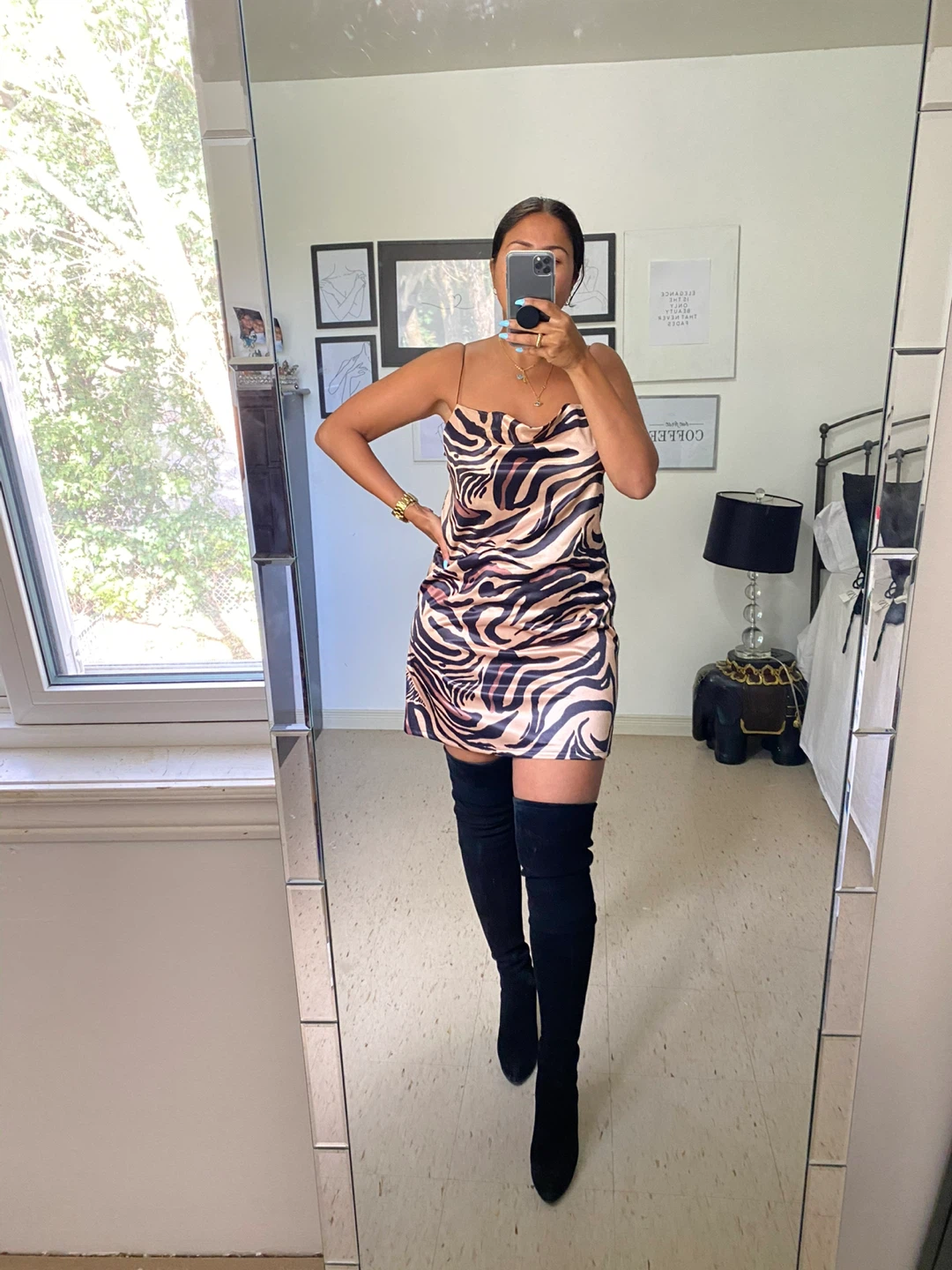 Zara Zebra Print Slip Dress