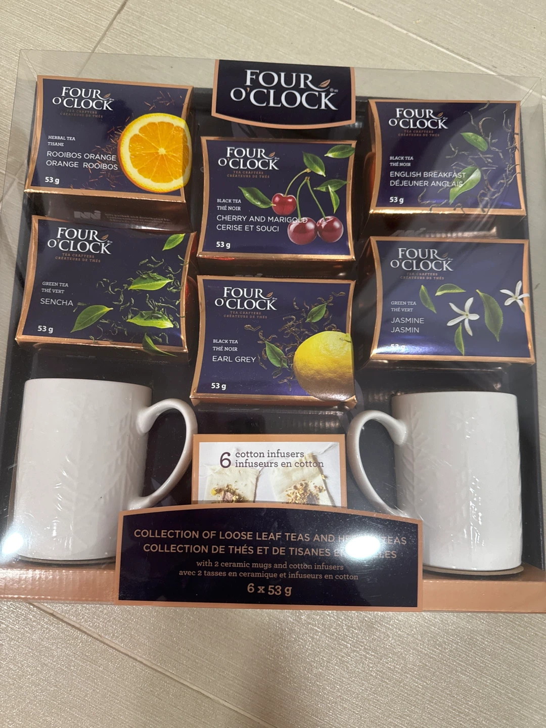 Four O'Clock Loose Leaf Tea Collection with Mugs