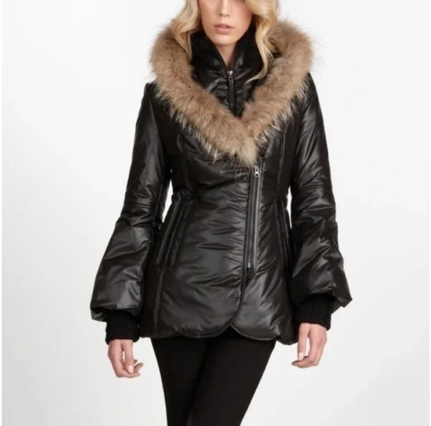 Mackage “Peaches” Black Down Jacket w/ Fur Hood – Size M - photo 4