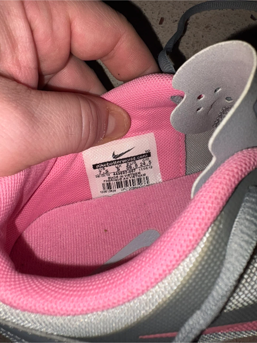 Nike Women's Running Shoes Grey/Pink Size 5.5 - photo 2