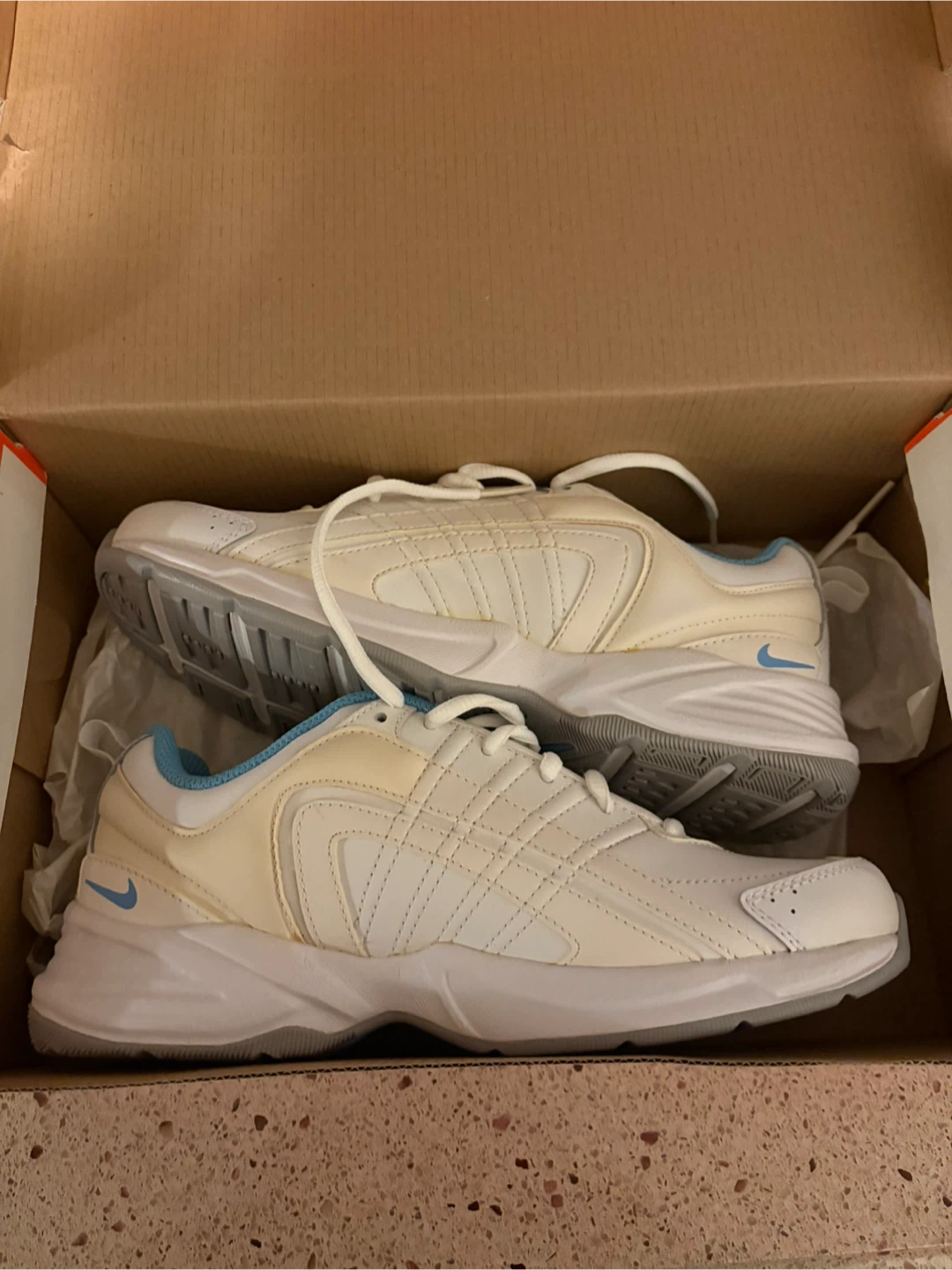 Nike Women's White & Blue Running Shoes Size 7.5