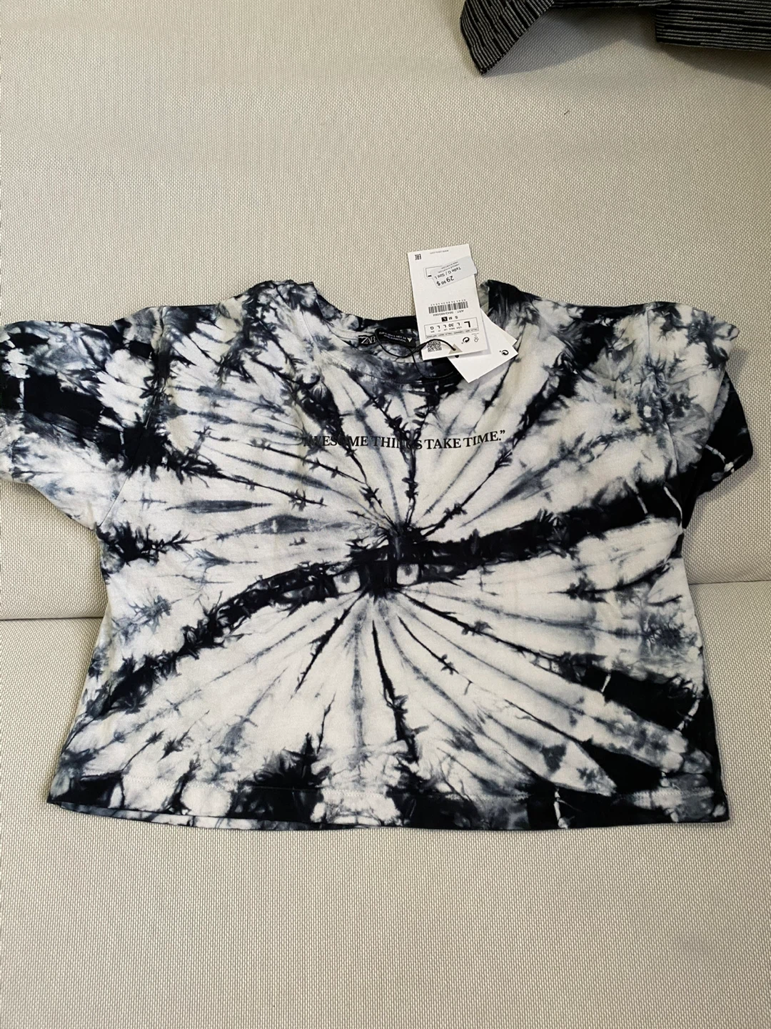 Zara NEW Cropped T-Shirt SizE large - photo 3