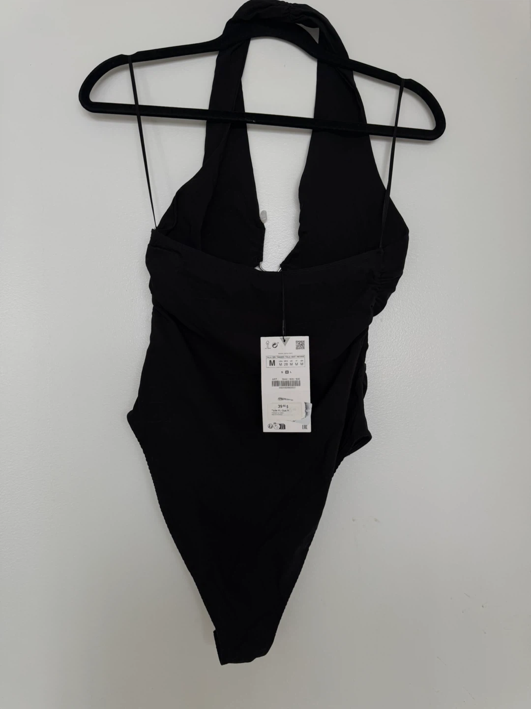 Zara NEW Black Halter Neck Cut-Out One-Piece Swimsuit - Medium - photo 4