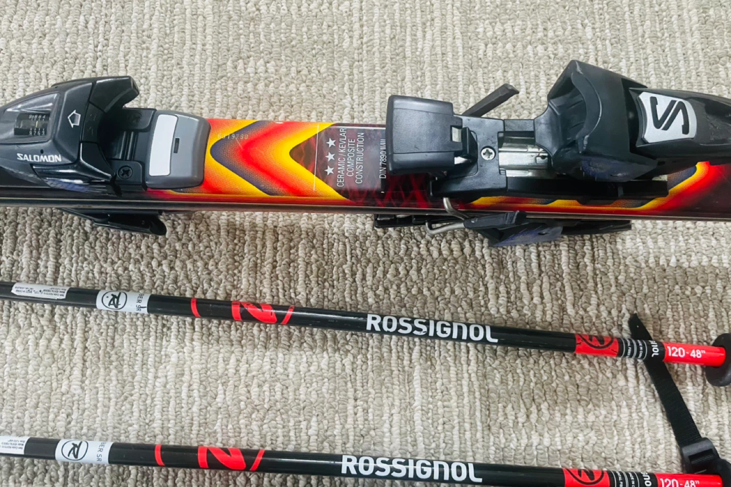 Salomon USA Skis with Rossignol Poles and Ski Bag - photo 3