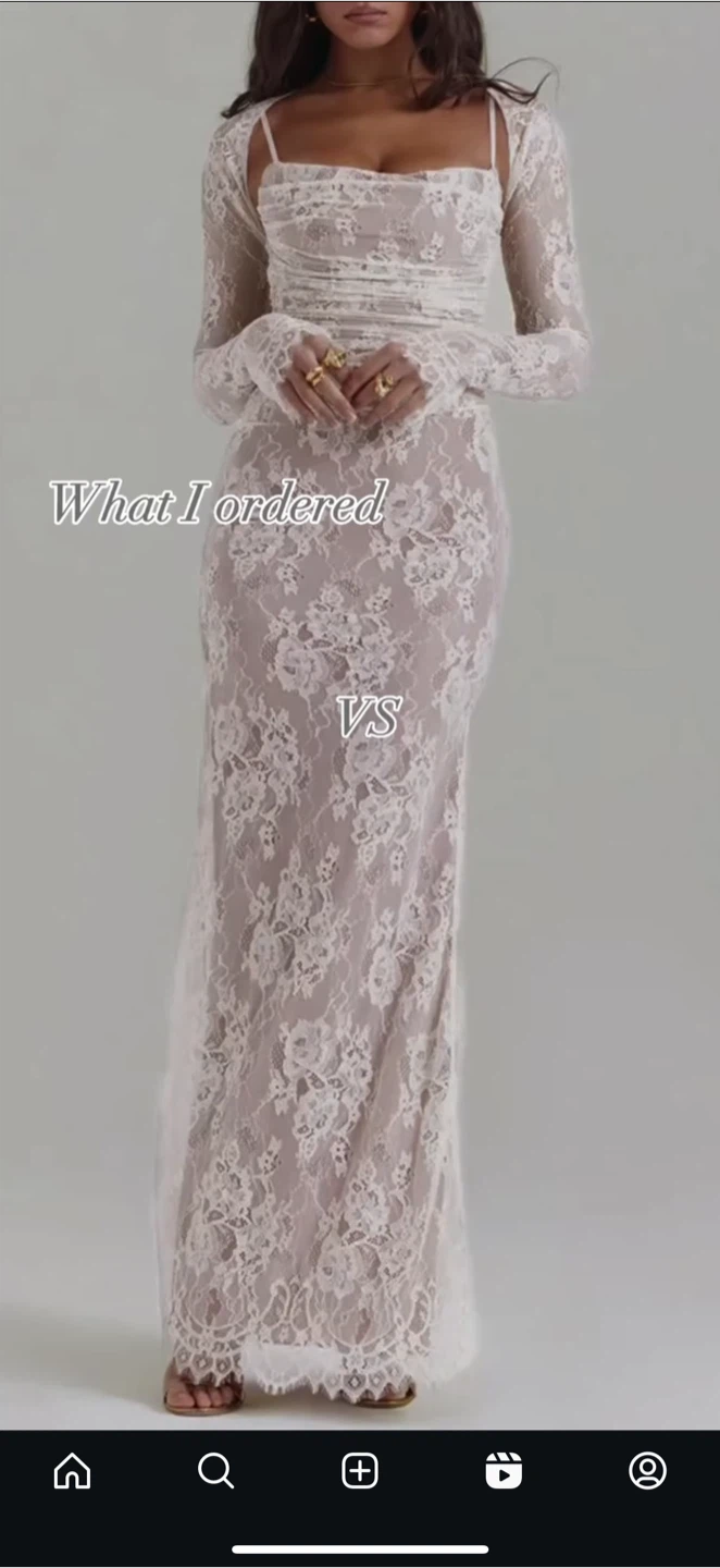 Sheer Lace Maxi Dress - Pink/White - photo 2