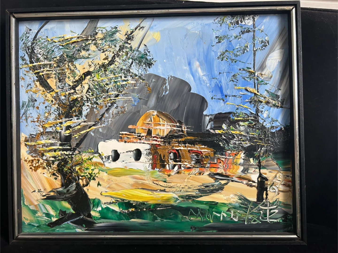Original Textured Landscape Oil Painting - Signed
