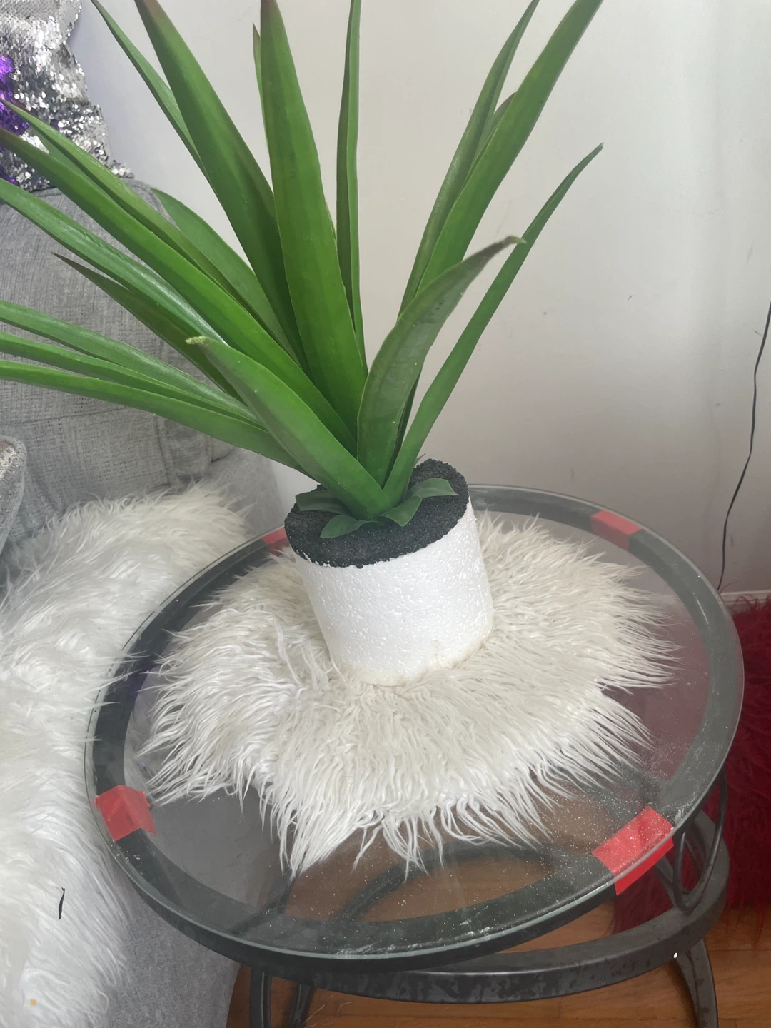 Artificial Succulent Plant in White Pot